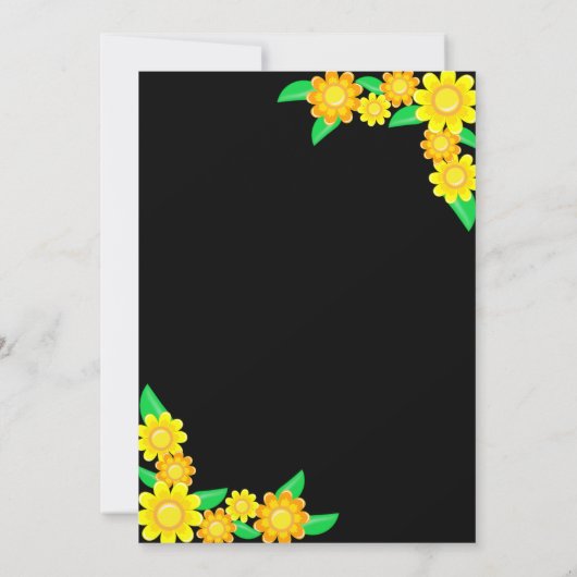 Elegante Zonnebloem Rustieke Boho Zwart Bloemen Br Save The Date (Achterkant)