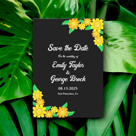Elegante Zonnebloem Rustieke Boho Zwart Bloemen Br Save The Date