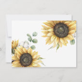 Elegante Zonnebloem rustieke bruiloft Kaart (Achterkant)