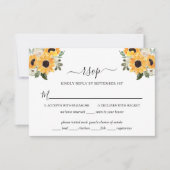 Elegante Zonnebloem Sage Green Wedding RSVP Kaart (Voorkant)