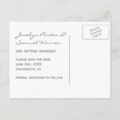 Elegante zonnebloem Save the Date Aankondigingskaart (Achterkant)