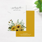Elegante Zonnebloem Sieraden Ketting Displaykaart Visitekaartje (Bureau)