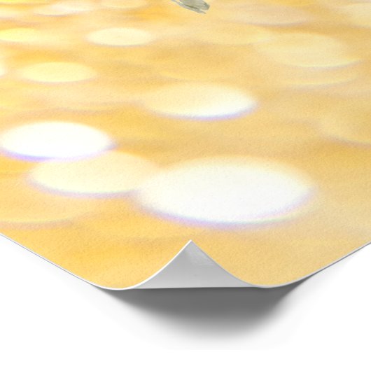 Elegante zonnebloem Sparkle Black Butterfly Gold Poster (Hoek)