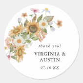 Elegante zonnebloem Sticker (Voorkant)