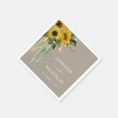Elegante Zonnebloem Taupe Bruiloft Servet (Hoek)