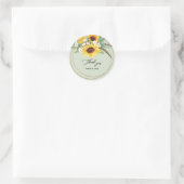 Elegante Zonnebloem Veer Mint Wedding Ronde Sticker (Tas)