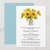Elegante Zonnebloem Verlovingsfeest Kaart (Voorkant / Achterkant)