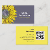 Elegante  zonnebloem visitekaartje (Voorkant / Achterkant)