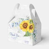 Elegante Zonnebloem Wall Brick Bloemen Verjaardag Bedankdoosjes (Voorkant Zijde)