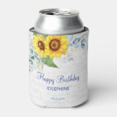 Elegante Zonnebloem Wall Brick Bloemen Verjaardag Blikjeskoeler (Blikje Voorkant)