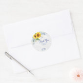 Elegante Zonnebloem Wall Brick Bloemen Verjaardag Ronde Sticker (Envelop)