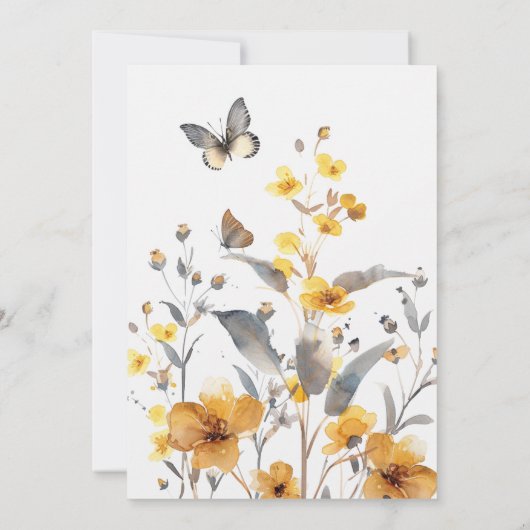 Elegante Zonnebloem Waterverf Bloemen Moederdag Kaart (Achterkant)