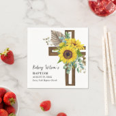 Elegante Zonnebloem Zomer Boho Doop Servet (Insitu)