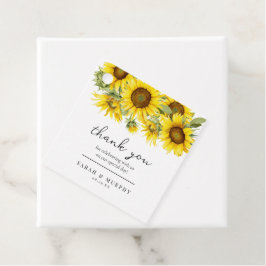 Elegante Zonnebloem Zomer Bruiloft Bedankjes Labels