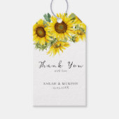 Elegante Zonnebloem Zomer Bruiloft  Cadeaulabel (Voorkant)