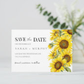 Elegante Zonnebloem Zomer Bruiloft  Save The Date (Staand voorkant)
