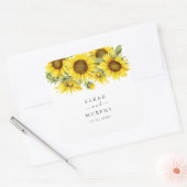 Elegante Zonnebloem Zomer Bruiloft Vierkante Sticker (Envelop)