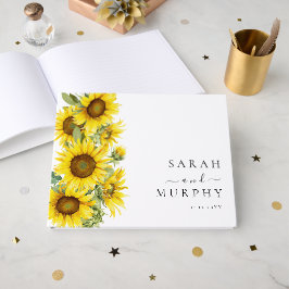 Elegante Zonnebloem Zomerbruiloft Gastenboek