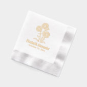 Elegante Zonnebloemen #6 Naam Datum Folie Servetten (Links)