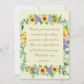 Elegante zonnebloemen & blauwe hortensia's kaart (Voorkant)