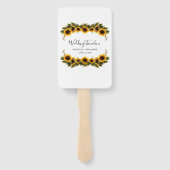 Elegante zonnebloemen boeket bruiloft programma handwaaier (Achterkant)
