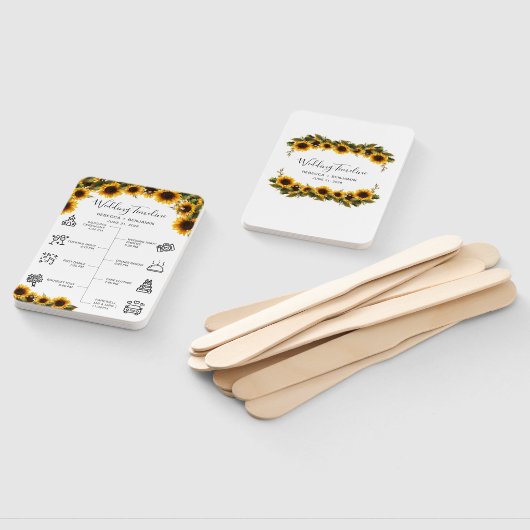 Elegante zonnebloemen boeket bruiloft programma handwaaier (Niet-gemonteerd)