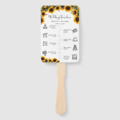 Elegante zonnebloemen boeket bruiloft programma handwaaier (Voorkant)