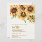 Elegante zonnebloemen bruiloft uitnodigingen (Voorkant)