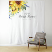 Elegante zonnebloemen bruiloftsdouche achtergrond wandkleed (In situ)