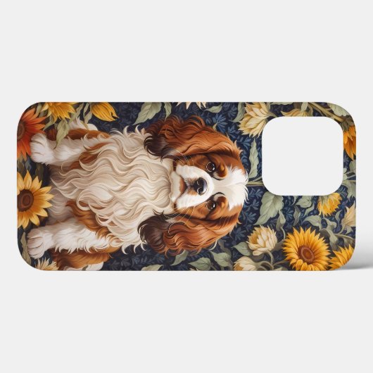 Elegante zonnebloemen Cavalier King Charles Spanie Case-Mate iPhone Case (Achterkant (horizontaal))