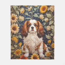 Elegante zonnebloemen Cavalier King Charles Spanie