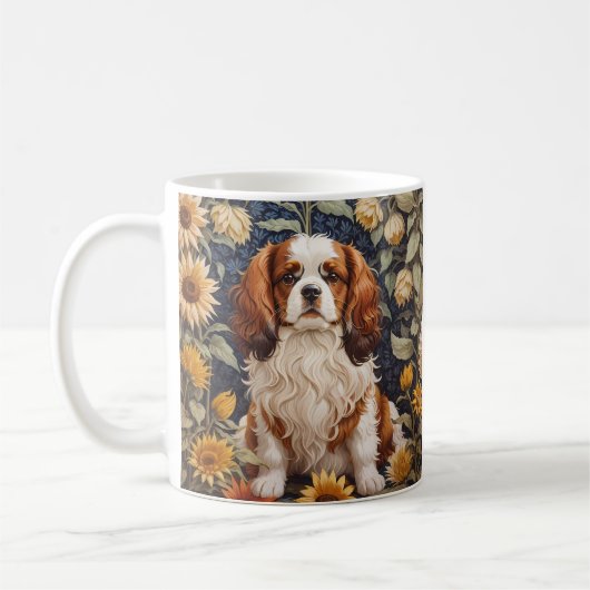 Elegante zonnebloemen Cavalier King Charles Spanie Koffiemok (Links)