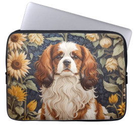 Elegante zonnebloemen Cavalier King Charles Spanie Laptop Sleeve