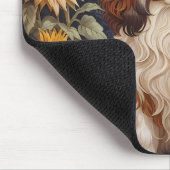 Elegante zonnebloemen Cavalier King Charles Spanie Muismat (Hoek)