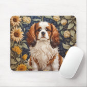 Elegante zonnebloemen Cavalier King Charles Spanie Muismat (Met muis)