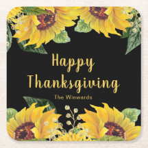 Elegante zonnebloemen en blad Thanksgiving-feest