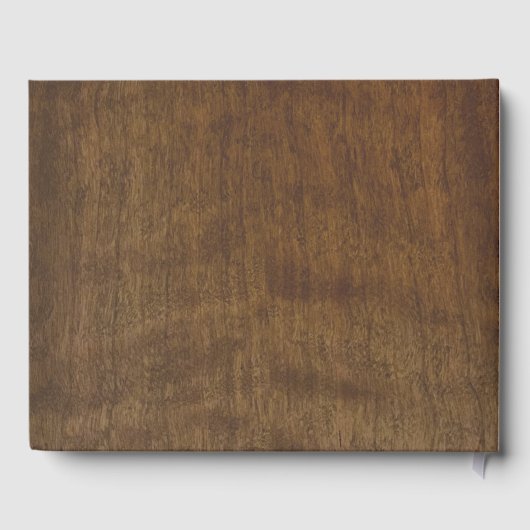 Elegante Zonnebloemen en Foliage Rustieke Houten B Gastenboek (Achterkant)