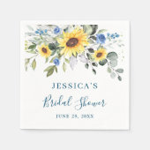 Elegante zonnebloemen Eucalyptus bloemrijke bruids Servet (Voorkant)