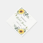 Elegante zonnebloemen eucalyptus bloemrijke bruids servet (Hoek)