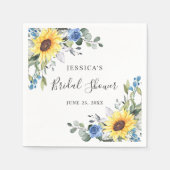 Elegante zonnebloemen eucalyptus bloemrijke bruids servet (Voorkant)