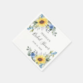 Elegante zonnebloemen eucalyptus bloemrijke bruids servet (Hoek)