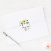 Elegante zonnebloemen Eucalyptus Bruidsmeisjesfees Vierkante Sticker (Envelop)