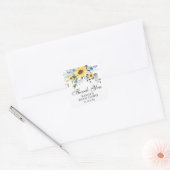 Elegante zonnebloemen Eucalyptus bruidsshower Vierkante Sticker (Envelop)