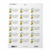 Elegante zonnebloemen Eucalyptus groen adres Etiket (Full Sheet)