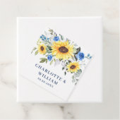 Elegante zonnebloemen Eucalyptus groen bruiloft Fa Bedankjes Labels (In situ)