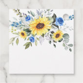 Elegante zonnebloemen Eucalyptus groen bruiloft Fa Bedankjes Labels (Achterkant)