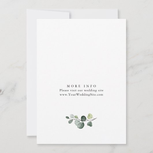 Elegante zonnebloemen Eucalyptus PARELS & Prosecco Kaart (Achterkant)