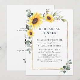 Elegante Zonnebloemen Eucalyptus PROEFHuwelijksdin Kaart