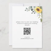 Elegante zonnebloemen eucalyptus trouw-QR-code Save The Date (Achterkant)