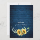 Elegante Zonnebloemen Eucalyptus Waterverf bruilof Kaart (Achterkant)
